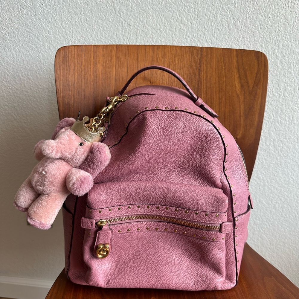 Coach Campus Rose Pink Backpack Rivets - Picture 2 of 3